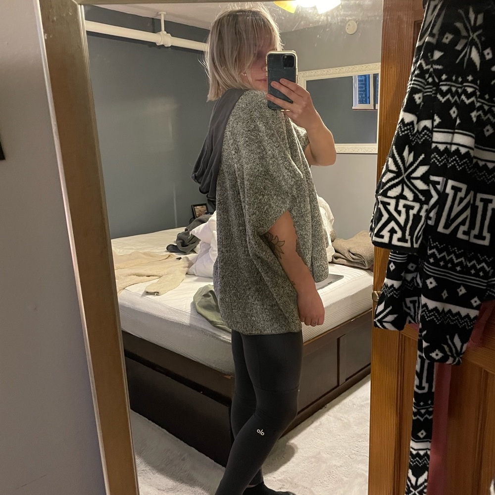 dylan luxury brand grey short sleeved poncho
